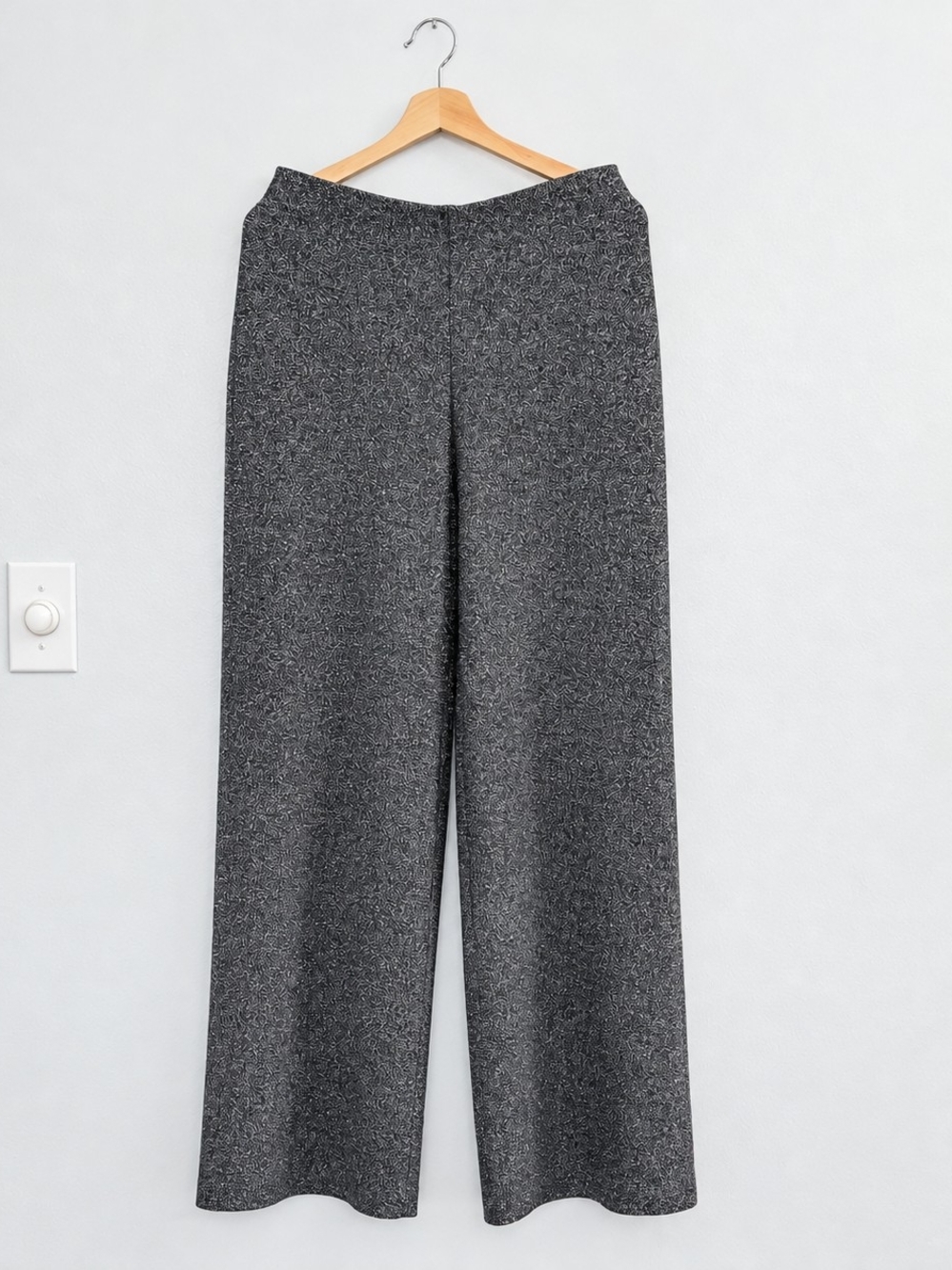 H&M Metallic Wide-Leg Pants Sz M Gray Silver Lightweight Holiday Y2K Statement